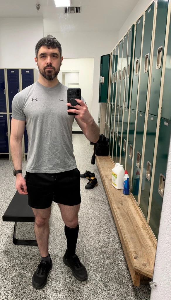 Gym portrait of Mark reflecting a lifelong training habit
